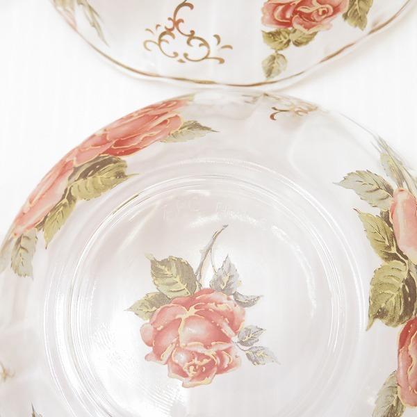 anv アルク ARC ボウル 皿 6客セット クリア 食器 ガラス 花柄