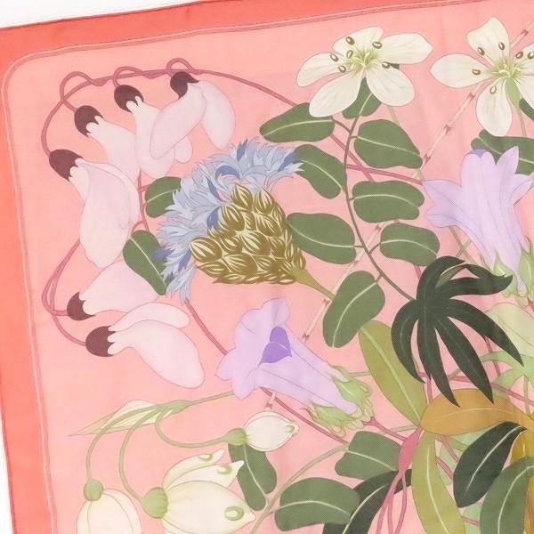 apzs エルメス HERMES カレ90 スカーフ ピンク マルチ ギリシャの花