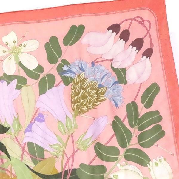 apzs エルメス HERMES カレ90 スカーフ ピンク マルチ ギリシャの花