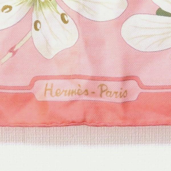 apzs エルメス HERMES カレ90 スカーフ ピンク マルチ ギリシャの花
