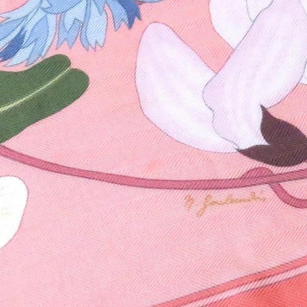 apzs エルメス HERMES カレ90 スカーフ ピンク マルチ ギリシャの花