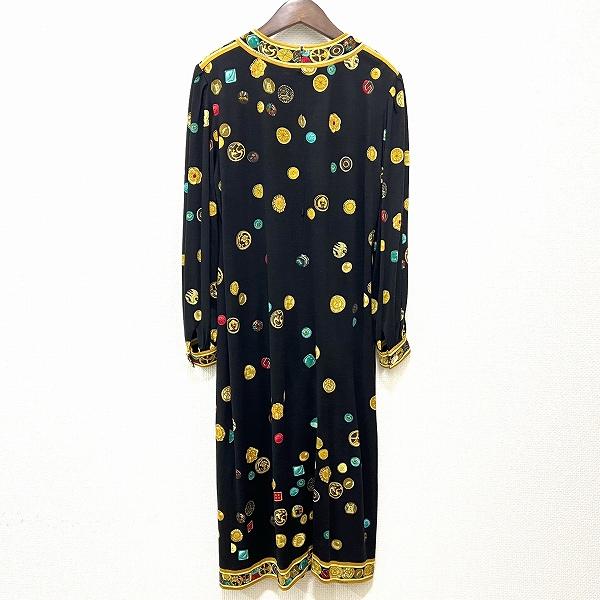 レオナールワンピース 新品同様】レオナール ワンピース 40 L ブルー ベルト フラワー