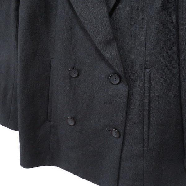 emmi #snc エミ ジャケット 0 黒 麻混 ダブル タグ付き 新品同様  