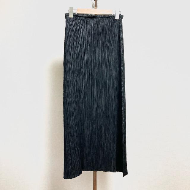 anc メフウ センソユニコ 芽風 スカート 38 黒 プリーツ加工 ロング丈 
