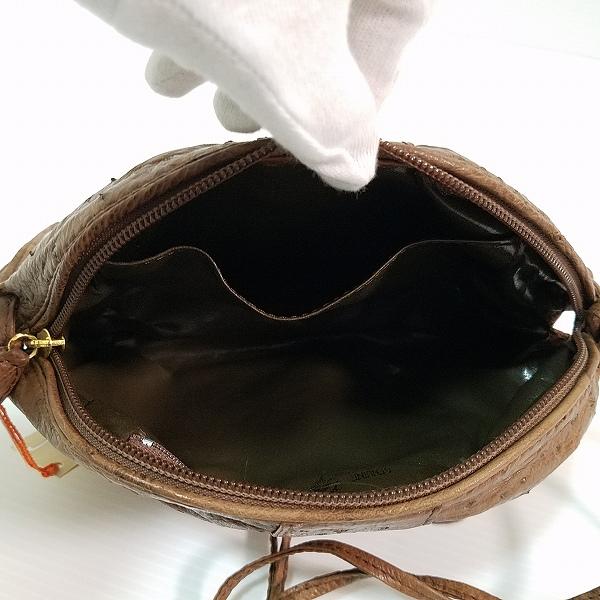 anb HALLMARK of QUALITY ショルダーバッグ 茶系 オーストリッチ