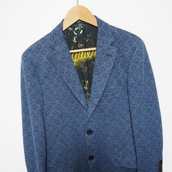 格安即決 青系 54 ジャケット Etro エトロ Wnc S2b メンズ 裏地花柄 総柄 テーラード ブレザー Www Oroagri Eu