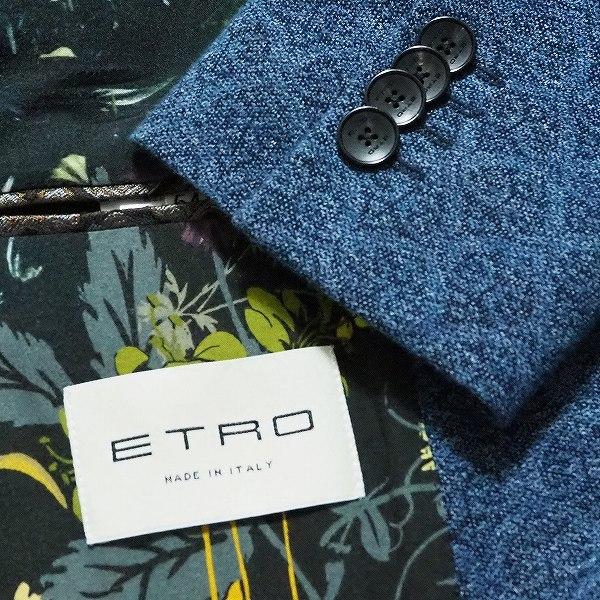 格安即決 青系 54 ジャケット Etro エトロ Wnc S2b メンズ 裏地花柄 総柄 テーラード ブレザー Www Oroagri Eu