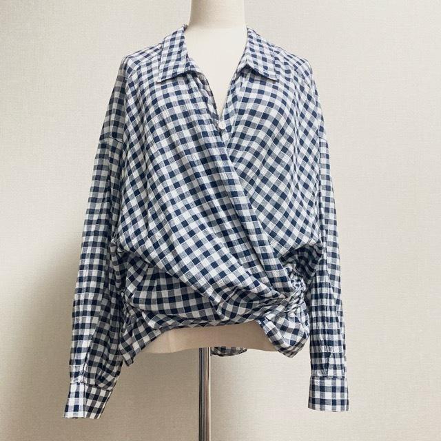 anc アズノゥアズオオラカ AS KNOW AS olaca シャツ ブラウス 19 紺 白