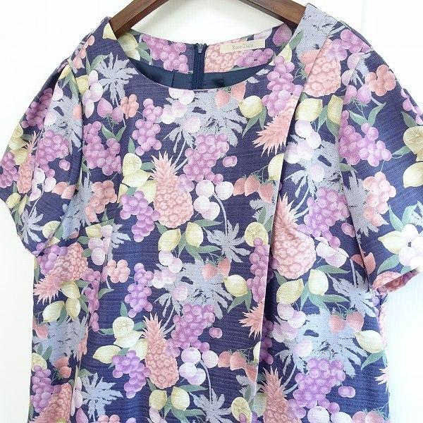 Rose Tiara #snc ローズティアラ ワンピース 42 紫系 紺 半袖 Rose Tiara #snc ローズティアラ ワンピース 42 紫系 紺 半袖