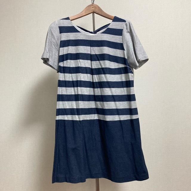 snc ローズティアラ Rose Tiara ワンピース 42 グレー 紺 大きいサイズ 