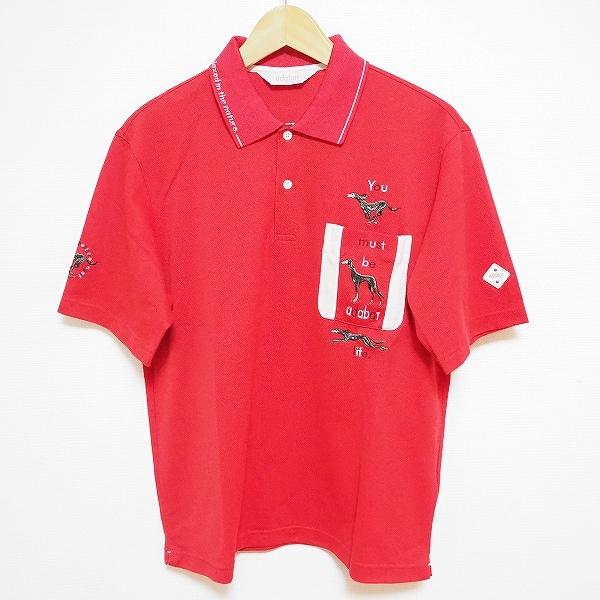 #snc アダバット adabat ポロシャツ ゴルフ IV 赤 半袖 刺繍 犬 メンズ [747732]｜acil