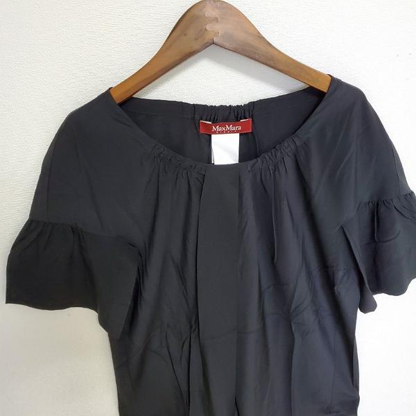 snc マックスマーラ Maxmara STUDIO カットソー 42 黒 半袖 シルク 