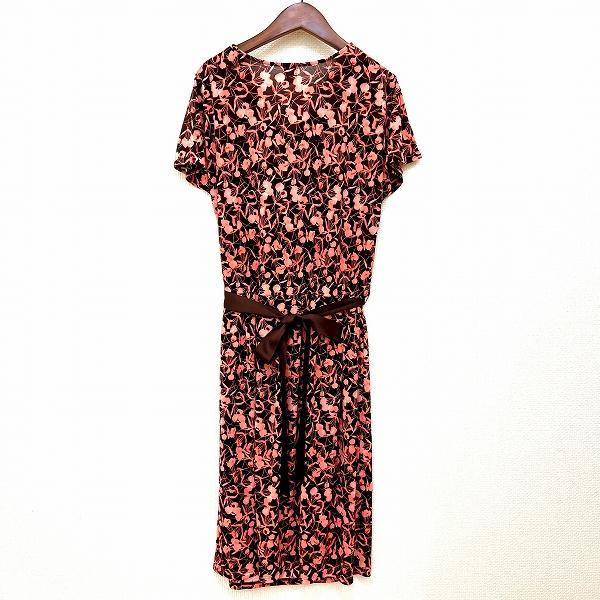 snc ユーバイウンガロ UbyUngaro ワンピース 42 オレンジ 茶 花柄 