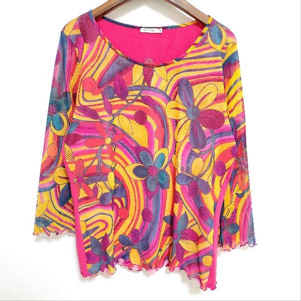 MARELLA #anc マレーラ カットソー XL ピンク マルチ 大きいサイズ 花 