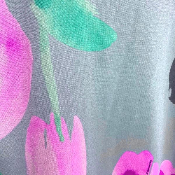 #apc レオナール LEONARD カットソー 46 水色 ピンク マルチ シルク 花柄 大きいサイズ レディース [750496]｜acil｜07