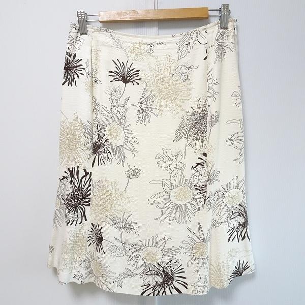 Leilian #anc レリアン スカート 11 茶 重ね着 2way 花柄
