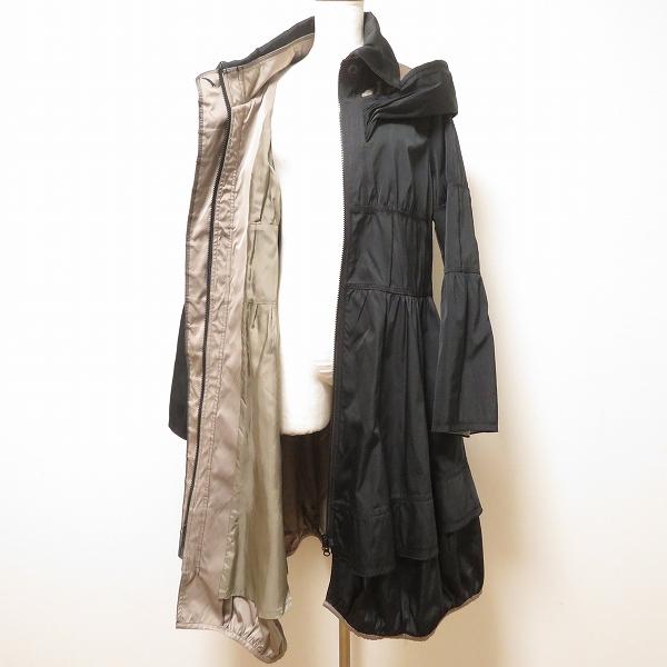 anc エイココンドウ EIKO KONDO コート 42 黒 フード付き ダブルジップ