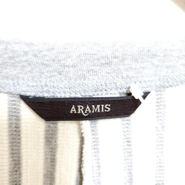anc アラミス ARAMIS カーディガン 40 白 グレー ニット 異素材使い 