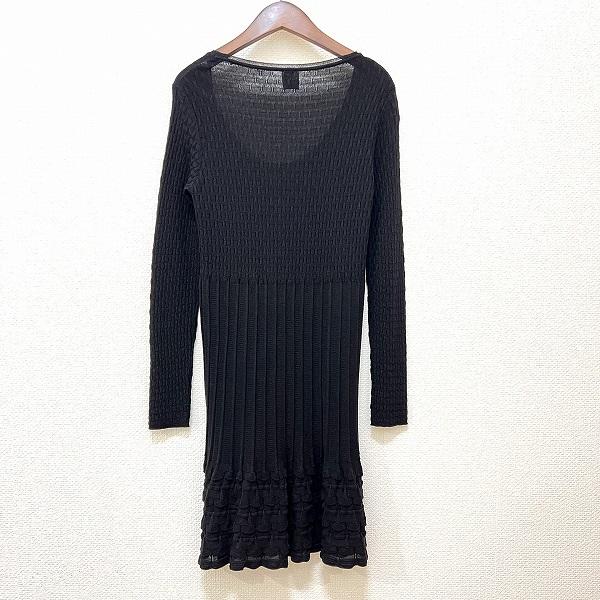 M MISSONI（エムミッソーニ） #anc ワンピース 42 黒 ニット プリーツ 