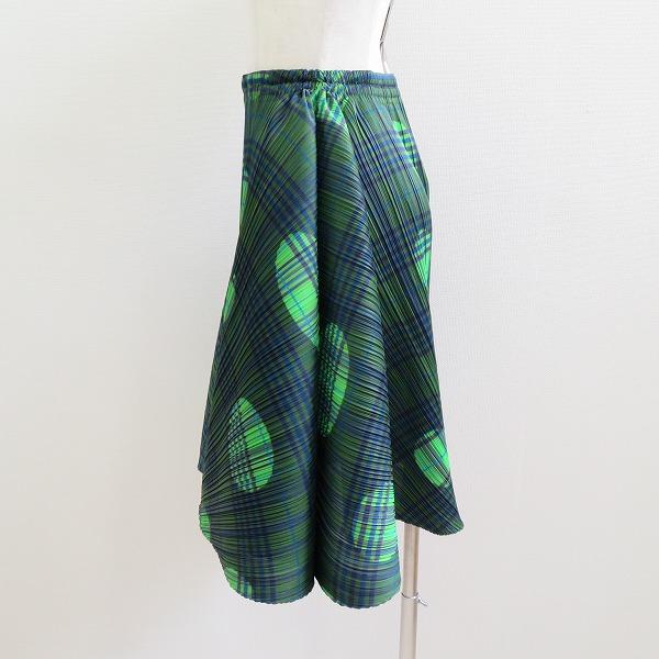 apc プリーツプリーズ PLEATSPLEASE ISSEYMIYAKE スカート 3 緑系 変形 