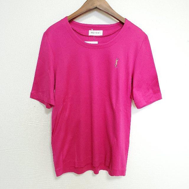 snc イヴサンローラン Yves Saint Laurent Tシャツ Ｍ ピンク ロゴ
