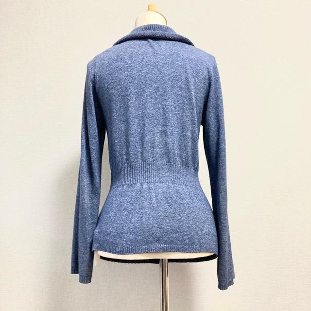 【Aquascutum】アクアスキュータム（8）カーディガン トップス 刺繍 Aquascutum #anc アクアスキュータム カーディガン 8 紺 ニット
