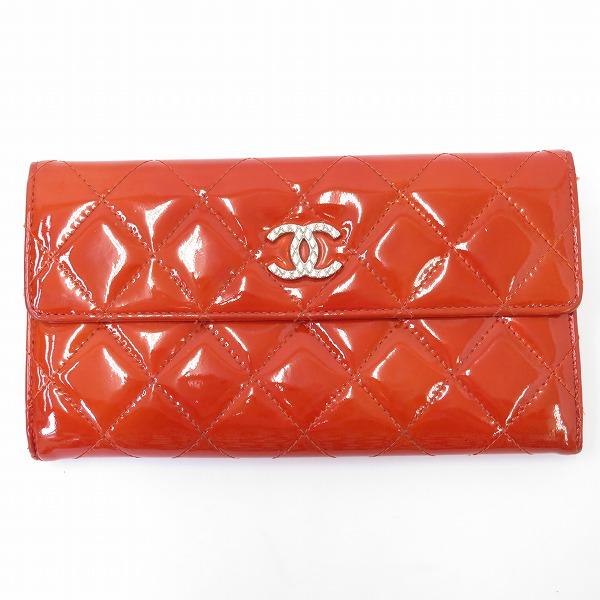 本物品質の CHANEL オレンジ 長財布 エナメル asakusa.sub.jp