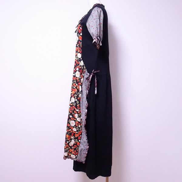 spc ピンクハウスPINKHOUSE ワンピース 黒 チェリー イチゴ 花柄  