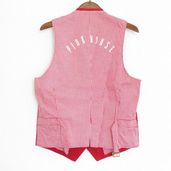 apc ピンクハウス PINKHOUSE ベスト・ジレ 赤 ギンガムチェック 美品 