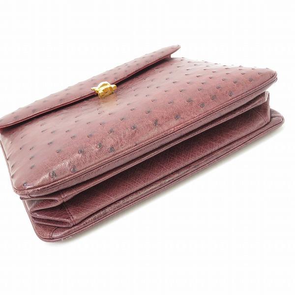 anb クワンペン KWANPEN ハンドバッグ 赤紫 茶 オーストリッチ anb クワンペン KWANPEN ハンドバッグ 赤紫 茶 オーストリッチ
