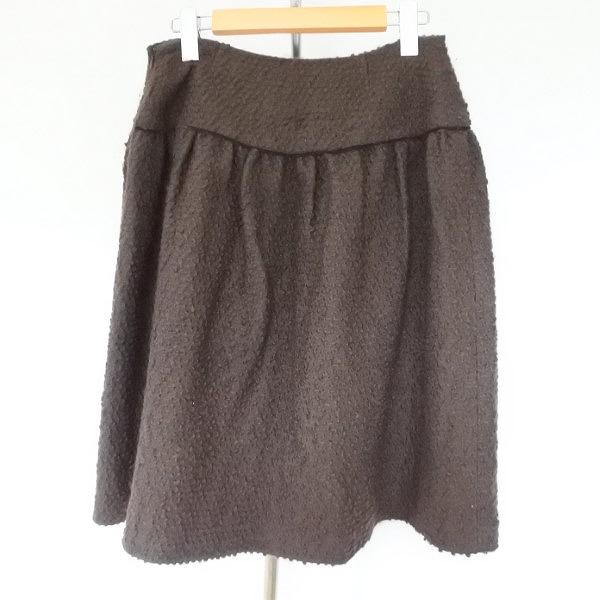 wnc サルヴァトーレフェラガモ Salvatore Ferragamo スカート 42 茶  