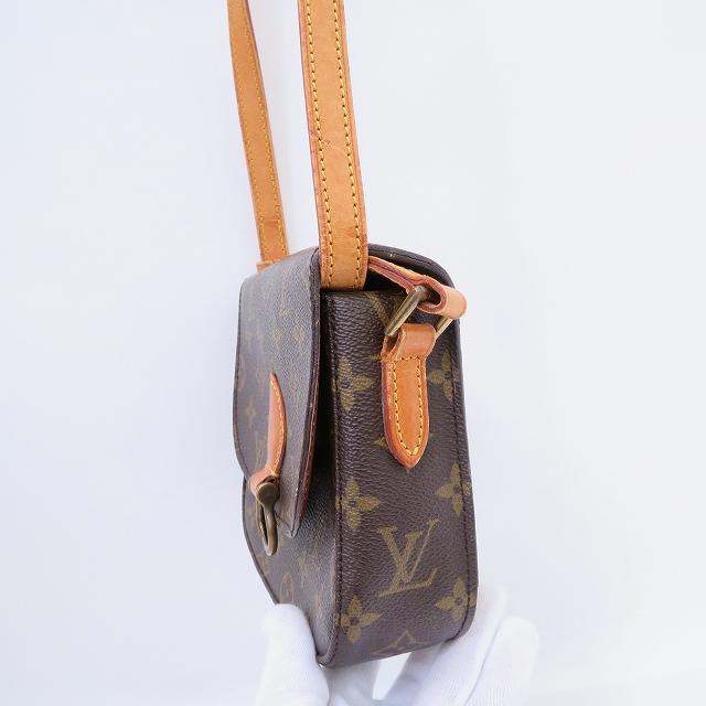 ルイヴィトン サンクルーモノグラム ショルダーバッグ レザーPVC 茶