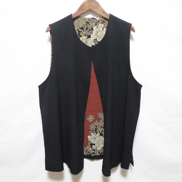 80/20クロス 詩仙堂 ちりめんロングベスト Hitoshi Tamura Ts