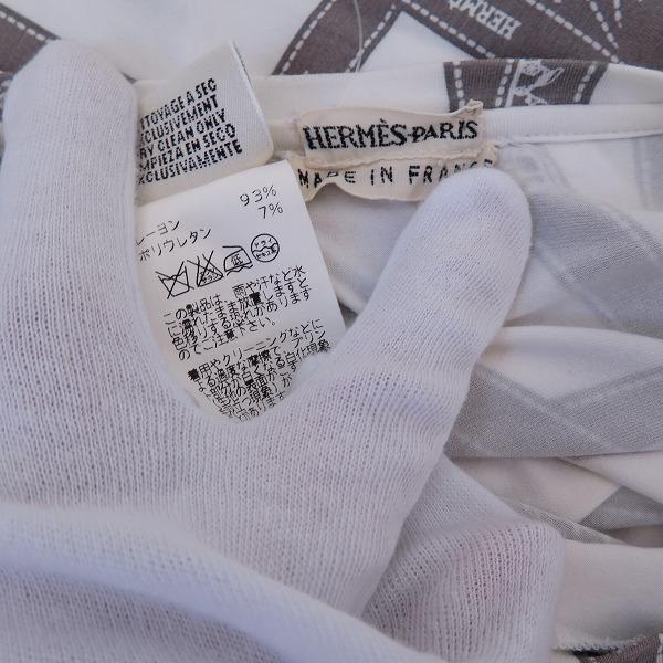 HERMES エルメス シルク トップス 36 エルメス シルクシャツレディース