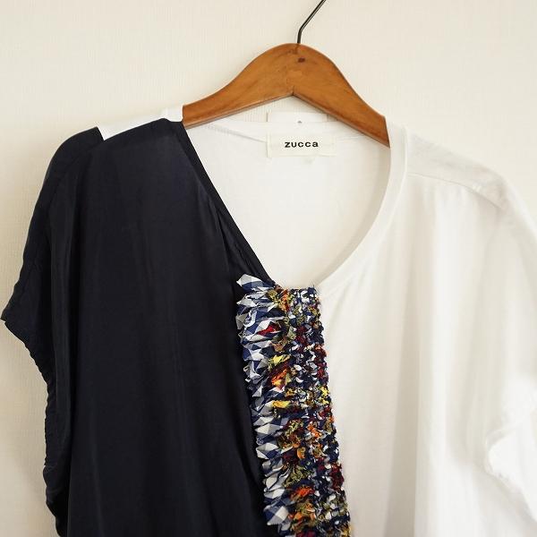 snc ズッカ zucca カットソー M 白 紺 アシンメトリー 半袖 snc ズッカ zucca カットソー M 白 紺 アシンメトリー 半袖