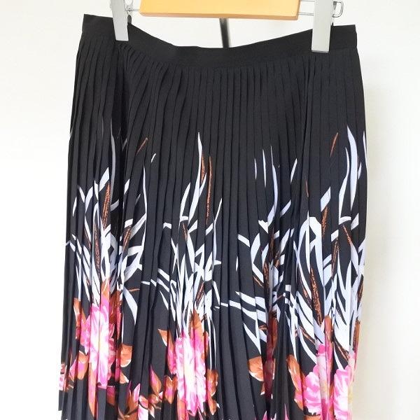 #anc ダナキャラン DKNY スカート 6 黒系 プリーツ 花柄 ひざ丈 バックジップ レディース [771291] | DKNY | 02
