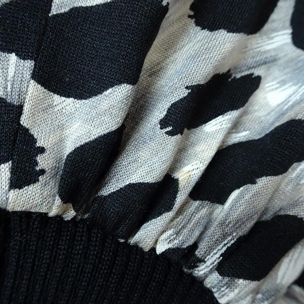 apc レオナール LEONARD ワンピース M 黒 グレー シルク混 アニマル柄  