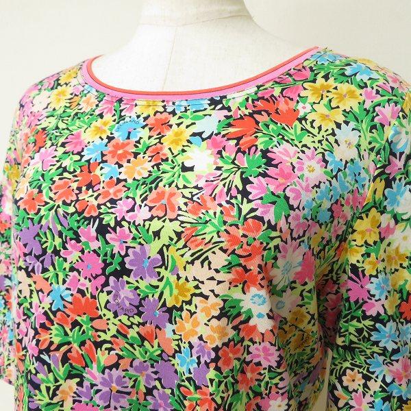 snc レオナール LEONARD カットソー Tシャツ マルチ 小花柄 ロゴ 五分