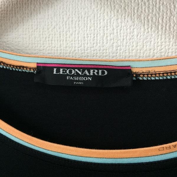 spc レオナール LEONARD Tシャツ M 黒 オレンジ 水色 半袖