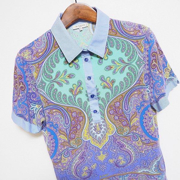 ETRO #snc エトロ ポロシャツ 46 紫系 半袖 ペイズリー柄 ETRO #snc エトロ ポロシャツ 46 紫系 半袖 ペイズリー柄