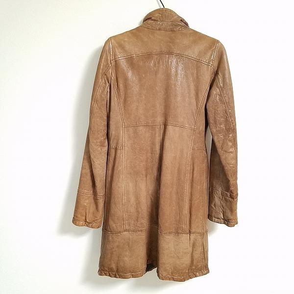wnc ブログデン Brogden コート 40 茶系 ラムレザー ダブル イタリア製  