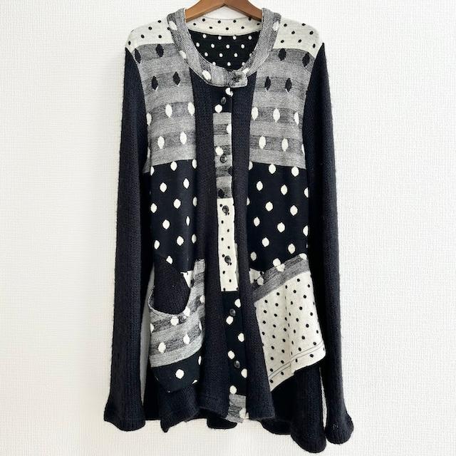 wnc ティービーセンソユニコ tb Sensounico カーディガン 40 黒 白  