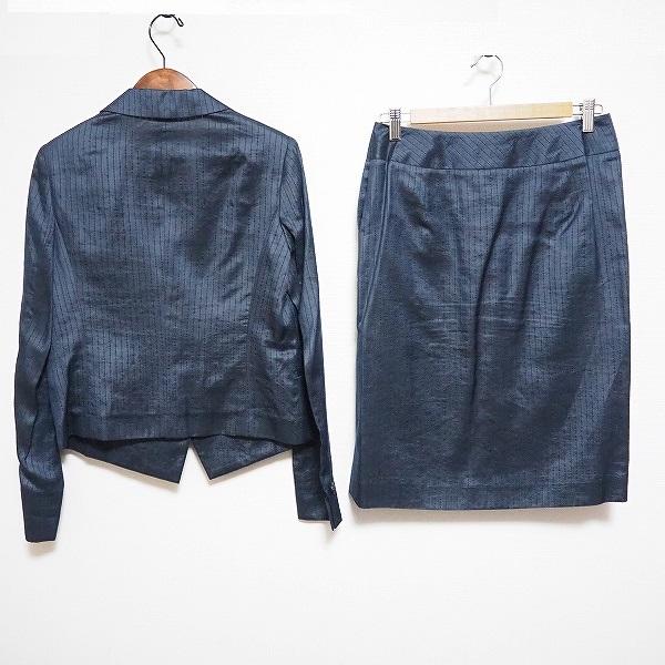 snc アクアスキュータム Aquascutum スカートスーツ 紺 ツーピース 