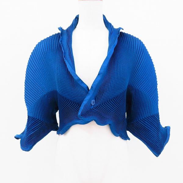 ⭐️meイッセイミヤケボレロネイビー極美品⭐️ ISSEY MIYAKE（イッセイミヤケ） #apc ジャケット ボレロ 2 青 3D