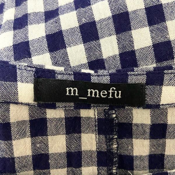 snc メフウセンソユニコ m-mefu 芽風 チュニック 40 紺 白 ギンガム 
