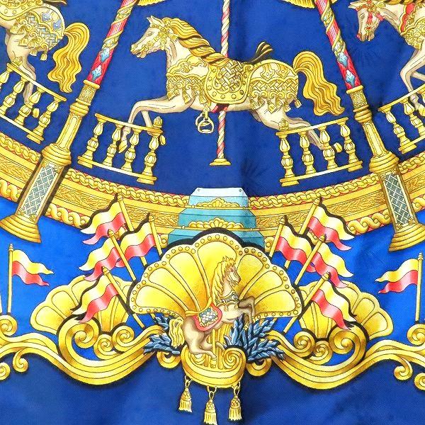 apzs エルメス HERMES カレ90 LUNAPARK 遊園地 スカーフ 紺 青 マルチ
