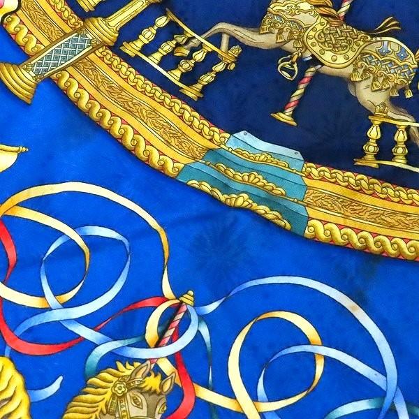 apzs エルメス HERMES カレ90 LUNAPARK 遊園地 スカーフ 紺 青 マルチ
