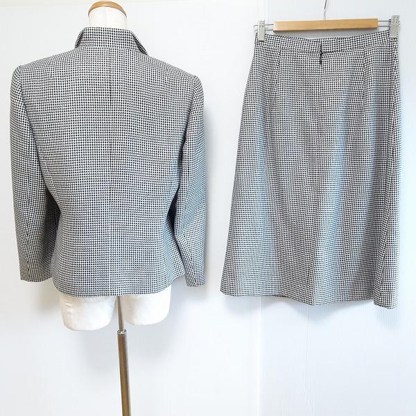 anc レジァンス REGENCE スカートスーツ 38 黒 白 ラメ 千鳥格子  