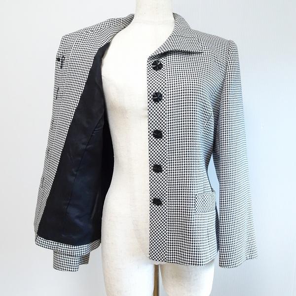 anc レジァンス REGENCE スカートスーツ 38 黒 白 ラメ 千鳥格子  