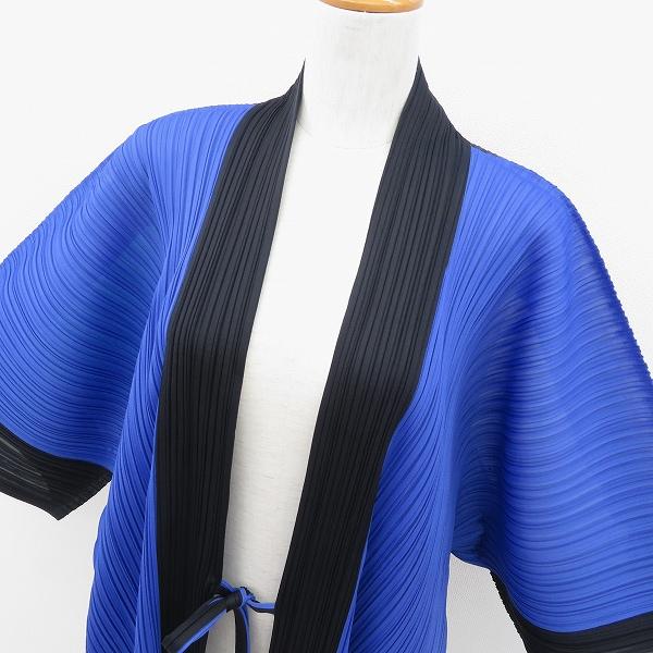 #apc プリーツプリーズ PLEATS PLEASE ISSEYMIYAKE 田中一光 コート 3  羽織り Nihon Buyo コラボ 着物風 タグ付 美品 レディース [780898]｜acil｜05